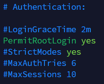PermitRootLogin yes example